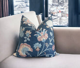 Richloom Bronte Throw Pillow Cover 18x18 20x20 22x22 24x24 12x20 14x22 14x48 XL Lumbar Indigo Floral Throw Pillow Cover