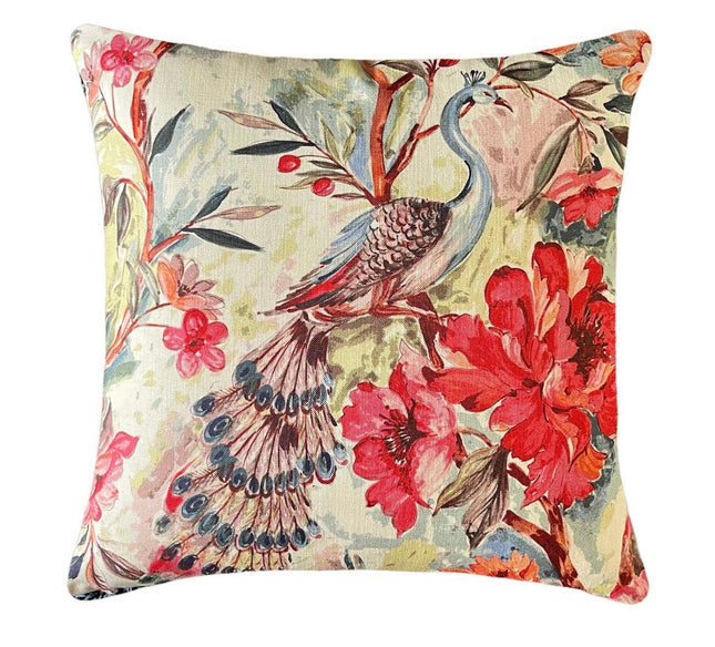 Kingsway Jewel Pillow Cover 18x18, 20x20, 22x22, 24x24, 12x20, 12x22, 14x22 Peacock Watercolor Colorful Throw Pillow Cover