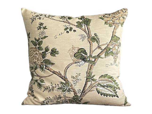 Thibaut Rye Printed Cotton Double Sided Throw Pillow Cover 18x18 20x20 22x22 24x24 12x20 12x22 14x22 16x24 12x46 Tan Throw Pillow Cover