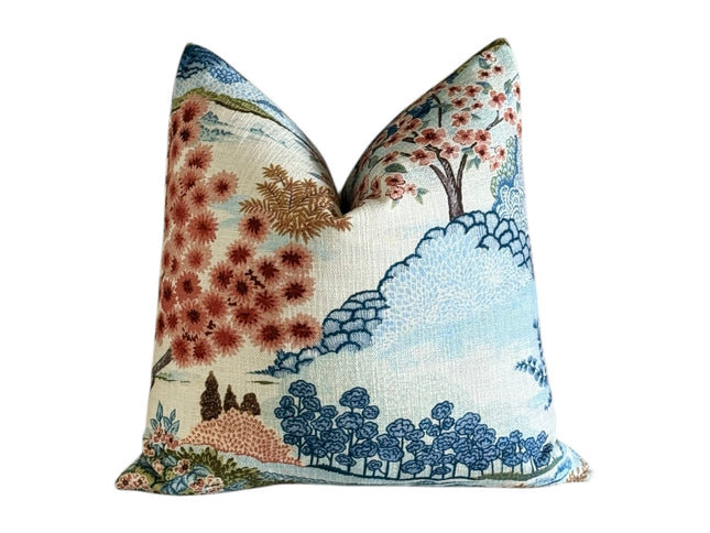 Yuhua Printed Cotton Pillow Cover 18x18, 20x20, 22x22, 24x24, 12x20, 12x22, 14x22, 16x24, 14x46, 14x48 Mill Creek Coral Throw Pillow Cover