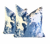 Set of 2 Throw Pillow Covers Abstract Azure by P/Kaufmann 18x18 20x20 22x22 Abstract Throw Pillow Cover Blue Throw Pillow Cover