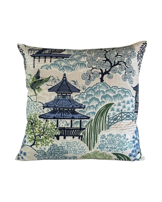 Tea House Briard Printed Double Sided Cotton Pillow Cover 18x18, 20x20, 22x22, 24x24, 12x20, 12x22, 14x22, 14x48 Mill Creek Seawind