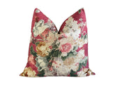 Picturesque Double Sided Throw Pillow Cover 18x18, 20x20, 22x22, 24x24 12x20 12x22 14x22 14x48 Fruit Floral French Country Cover Crimson