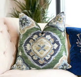 Dorian Grass Printed Cotton Pillow Cover 18x18, 20x20, 22x22, 24x24, 12x20, 12x22, 14x22, 16x24, 14x46, 14x48 Throw Pillow Cover