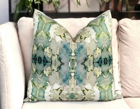 Dutchess Juniper Blue Green Contemporary Pillow Cover 18x18, 20x20, 22x22, 24x24, 12x20, 12x22, 14x22, 16x24, 12x46, 14x48, 18x50 Cover