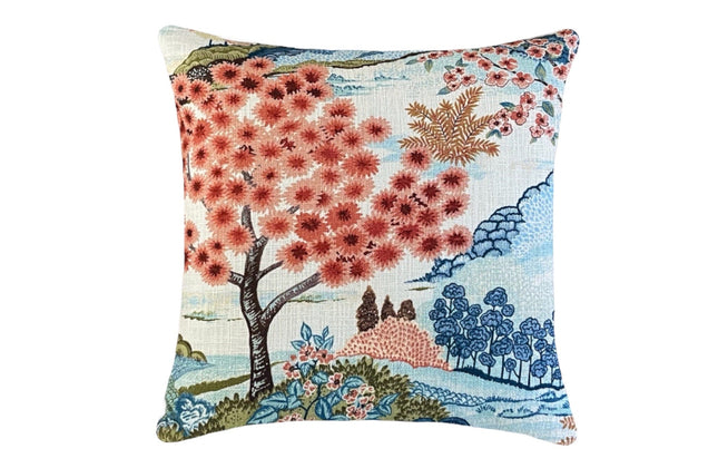 Yuhua Printed Cotton Pillow Cover 18x18, 20x20, 22x22, 24x24, 12x20, 12x22, 14x22, 16x24, 14x46, 14x48 Mill Creek Coral Throw Pillow Cover