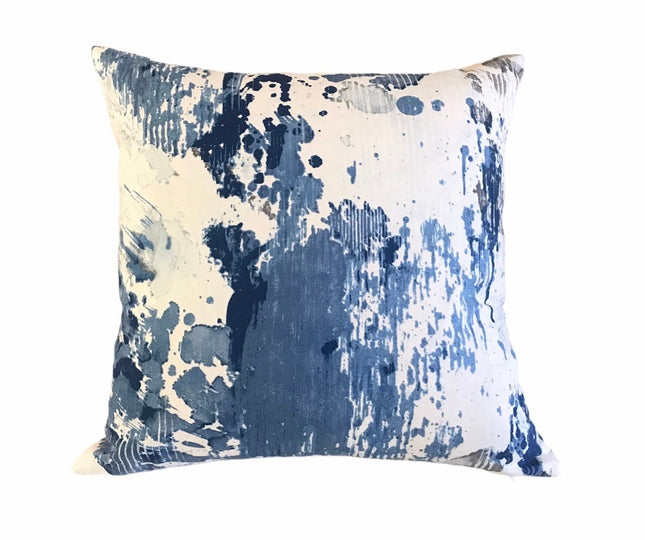 Set of 2 Throw Pillow Covers Abstract Azure by P/Kaufmann 18x18 20x20 22x22 Abstract Throw Pillow Cover Blue Throw Pillow Cover