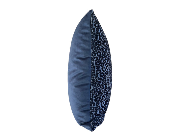 Tulvo Atlantic Leopard Throw Pillow Cover 18x18 20x20 22x22 24x24 12x20 14x22 14x48 XL Lumbar Cheetah Navy Chenille Velvet Throw Cover