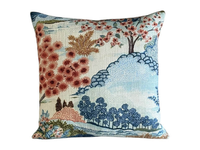 Yuhua Printed Cotton Pillow Cover 18x18, 20x20, 22x22, 24x24, 12x20, 12x22, 14x22, 16x24, 14x46, 14x48 Mill Creek Coral Throw Pillow Cover