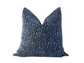 Tulvo Atlantic Leopard Throw Pillow Cover 18x18 20x20 22x22 24x24 12x20 14x22 14x48 XL Lumbar Cheetah Navy Chenille Velvet Throw Cover