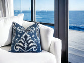 Ikat Martine Indigo Pillow Cover 18x18, 20x20, 22x22, 24x24, 12x20, 12x22, 14x22 Ikat Throw Pillow Cover