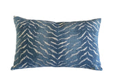 Blue Animal Print Pillow Cover 18x18, 20x20, 22x22, 24x24, 12x20, 12x22, 14x22, 14x48  Throw Pillow Cover
