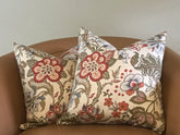 Set of (2) 12x20 Throw Pillow Covers Chalet Pabrika Floral Throw Pillows Red Floral Pillow Covers Floral Throw Pillow Covers 12x20