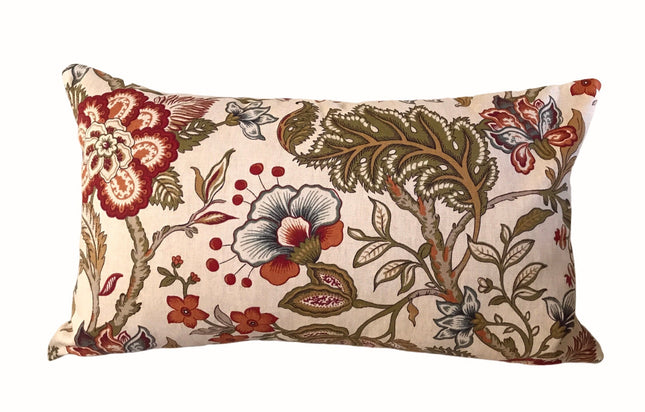 Set of (2) 12x20 Throw Pillow Covers Chalet Pabrika Floral Throw Pillows Red Floral Pillow Covers Floral Throw Pillow Covers 12x20