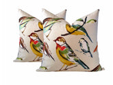 Set of 2 Throw Pillow Covers Lisette Meadow Bird Print Throw Pillow Covers Bird Throw Pillows 18x18 20x20 22x22 24x24 Spring Throw Pillow