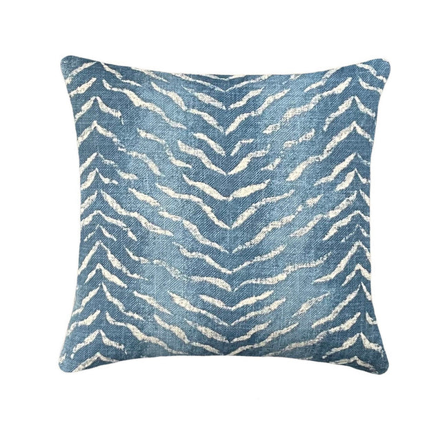 Blue Animal Print Pillow Cover 18x18, 20x20, 22x22, 24x24, 12x20, 12x22, 14x22, 14x48  Throw Pillow Cover