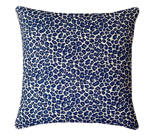 Leopard Chenille Double Sided Throw Pillow Cover 18x18, 20x20, 22x22, 24x24 12x20, 12x22 14x22 14x48 XL Lumbar Navy Cheetah Pillow Cover
