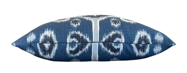 Ikat Martine Indigo Pillow Cover 18x18, 20x20, 22x22, 24x24, 12x20, 12x22, 14x22 Ikat Throw Pillow Cover