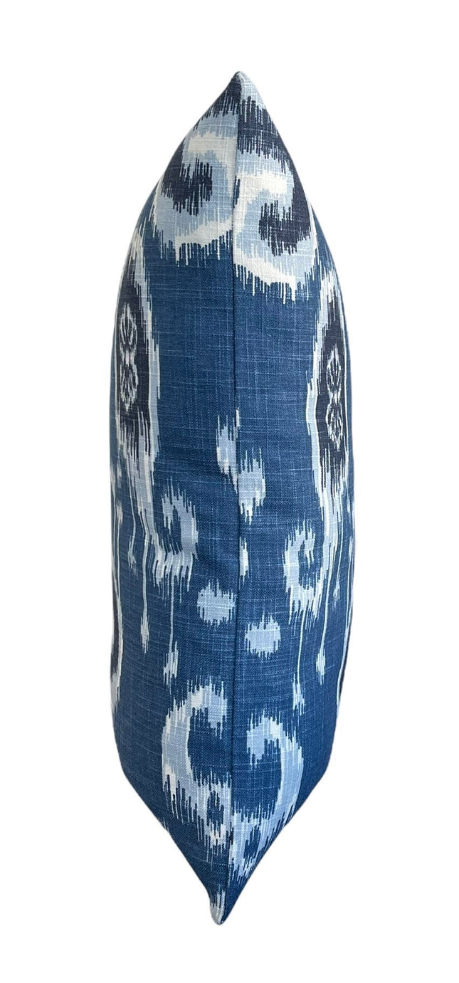 Ikat Martine Indigo Pillow Cover 18x18, 20x20, 22x22, 24x24, 12x20, 12x22, 14x22 Ikat Throw Pillow Cover