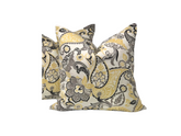 Set of Two Throw Pillow Covers Filigree Butter 18x18 20x20 22x22 24x24 Black and Yellow Throw Pillow Covers Set of Two Throw Pillow Covers