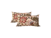 Set of (2) 12x20 Throw Pillow Covers Chalet Pabrika Floral Throw Pillows Red Floral Pillow Covers Floral Throw Pillow Covers 12x20