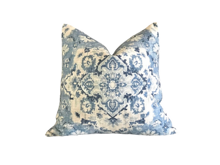 Covington Benbrook Cotton Linen Blend Pillow Cover 18x18, 20x20, 22x22, 24x24, 12x20, 12x22, 14x22 14x48 Bluebell XL Lumbar