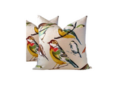 Set of 2 Throw Pillow Covers Lisette Meadow Bird Print Throw Pillow Covers Bird Throw Pillows 18x18 20x20 22x22 24x24 Spring Throw Pillow